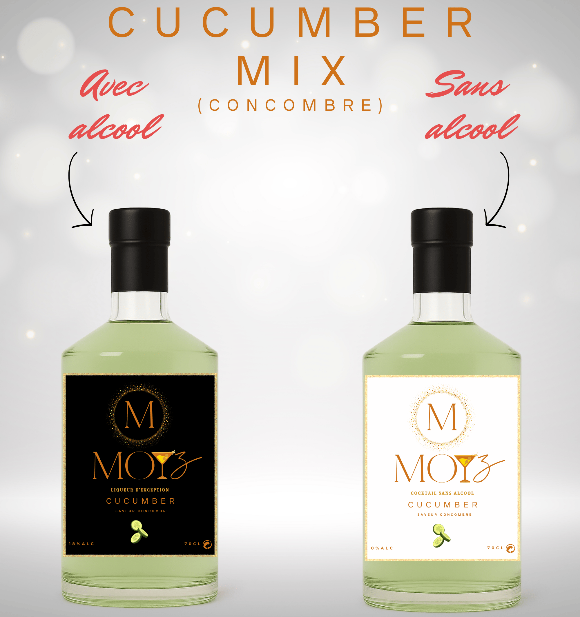 CUCUMBER MIX - Pack Fraîcheur au Concombre : Liqueur & Cocktail Sans Alcool